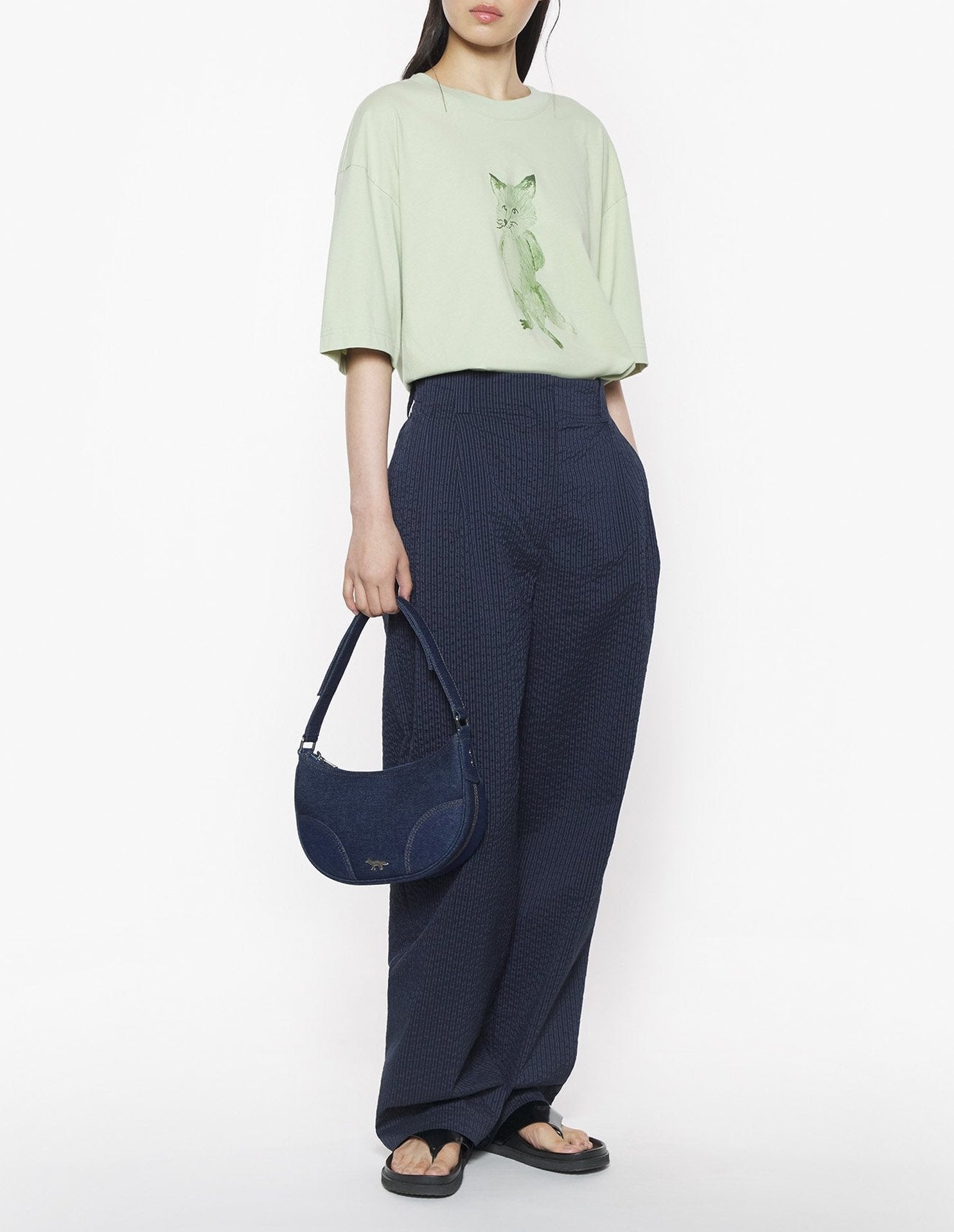 Boxy T-shirt with print - Laurel Green