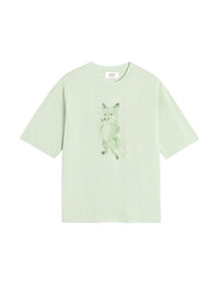 Boxy T-shirt with print - Laurel Green