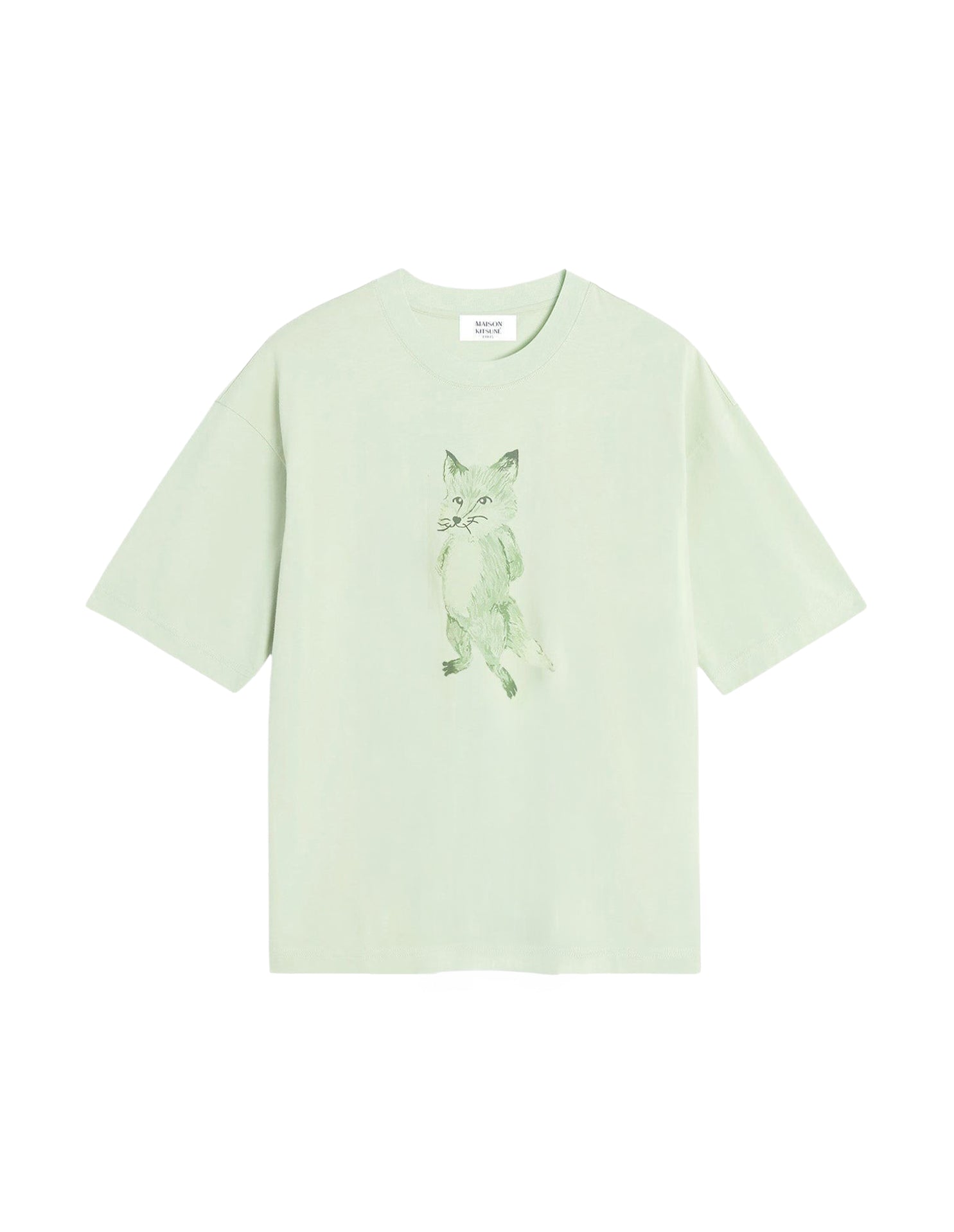 Boxy T-shirt with print - Laurel Green