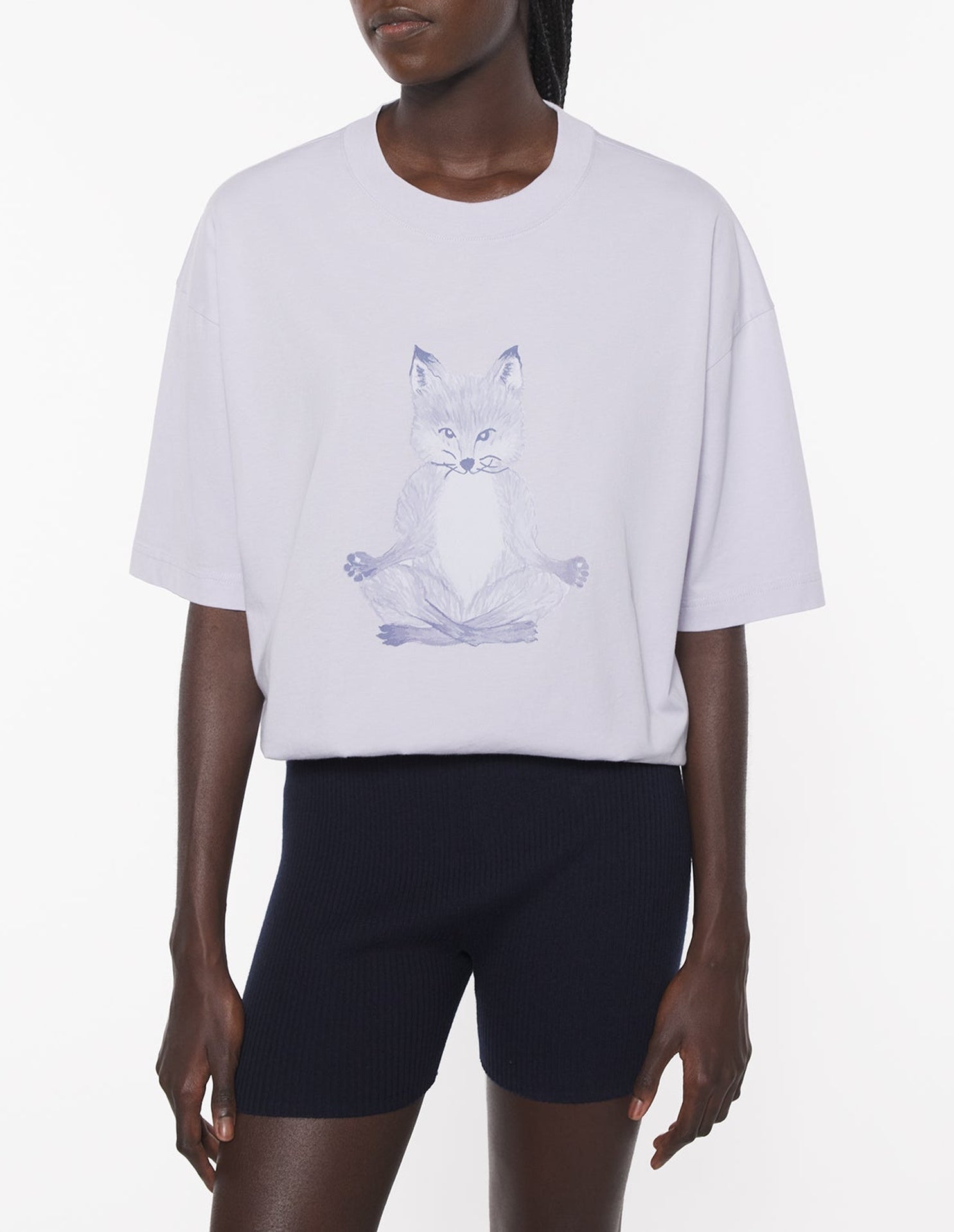 Fox Yoga boxy T-shirt - Soft Mauve