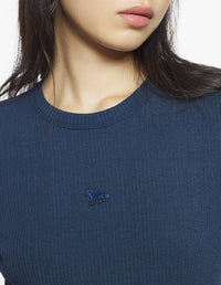 Baby Fox T-shirt with patch - Ink Blue