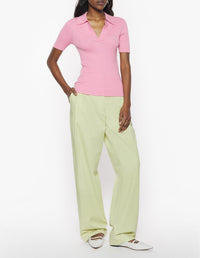 Baby Fox polo shirt with wool badge - Strawberry