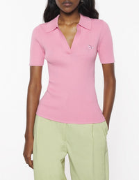 Baby Fox polo shirt with wool badge - Strawberry