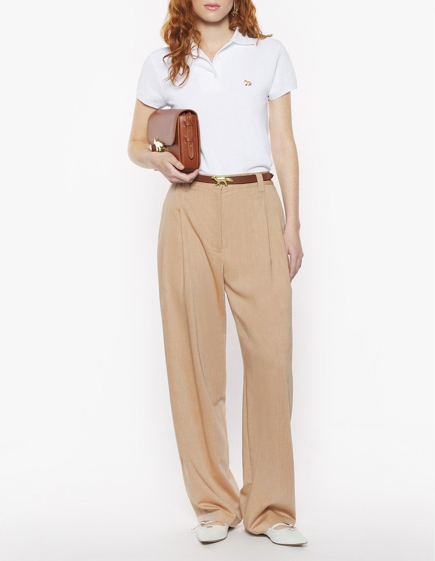 Baby Fox short-sleeved polo shirt - White