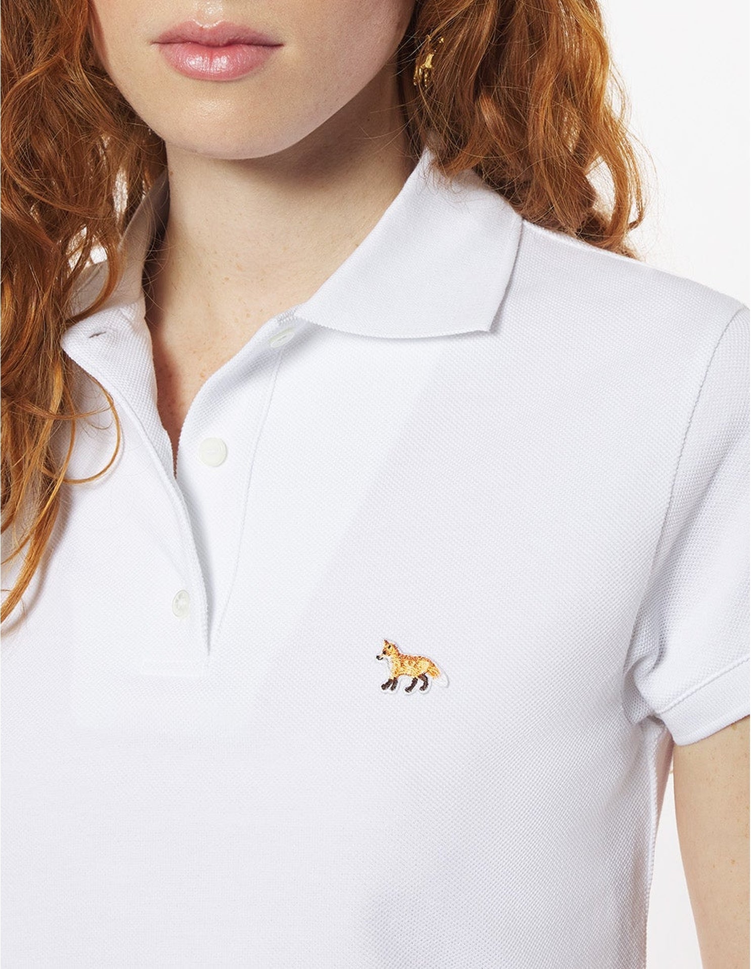 Baby Fox short-sleeved polo shirt - White