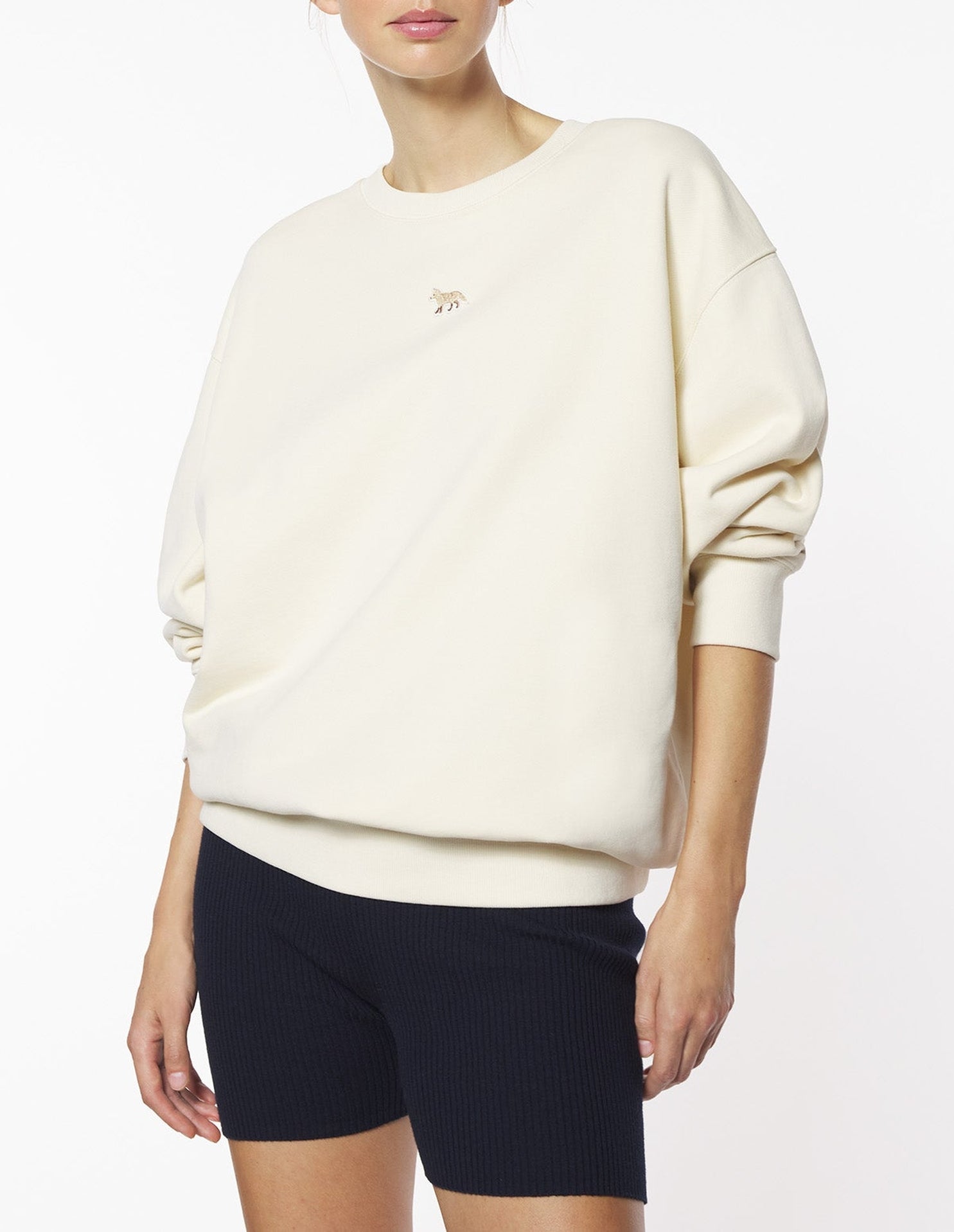 Oversized sweatshirt with Baby Fox badge - Marble