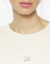 Oversized sweatshirt with Baby Fox badge - Marble