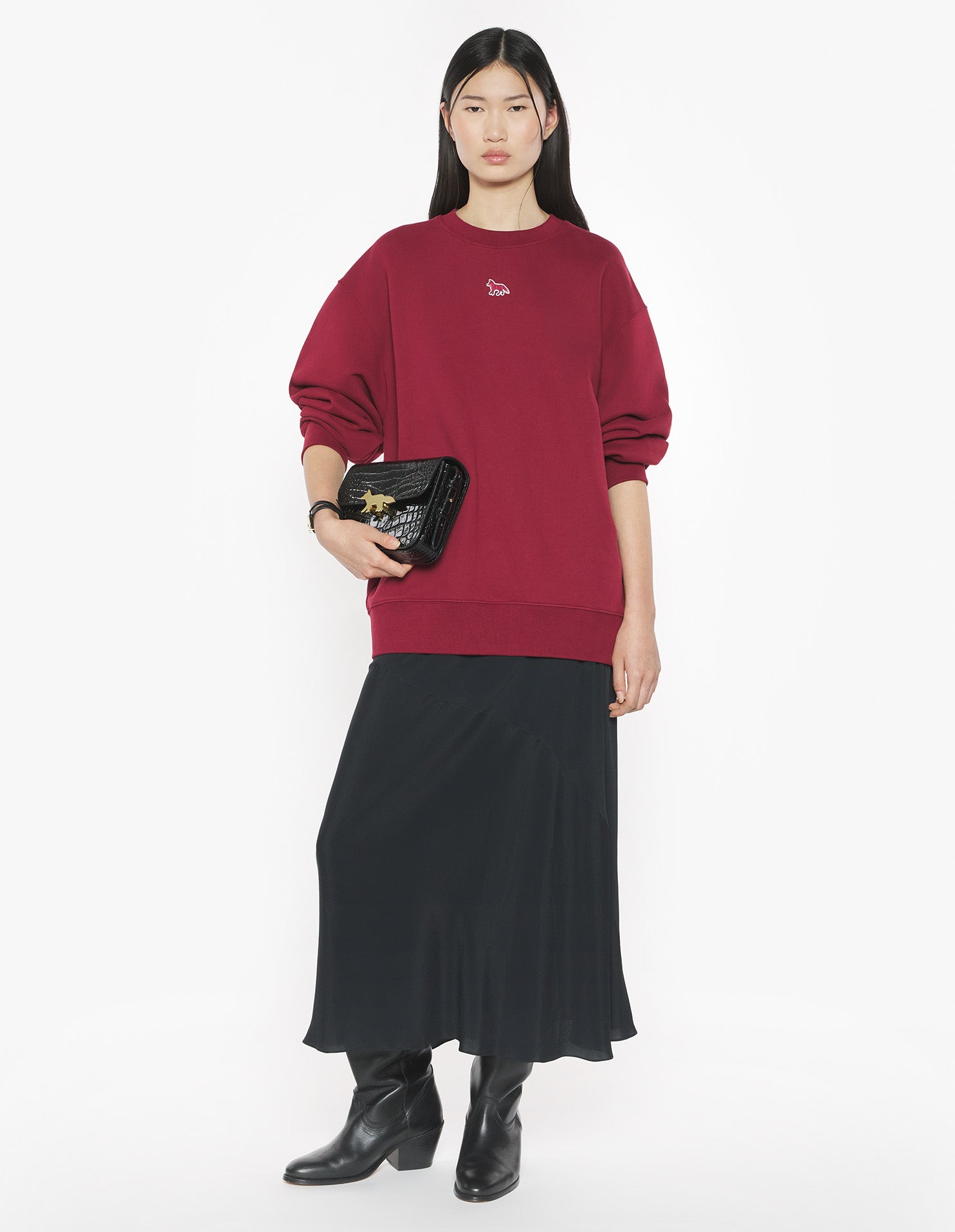 Baby Fox Oversize Sweatshirt - Red Brown