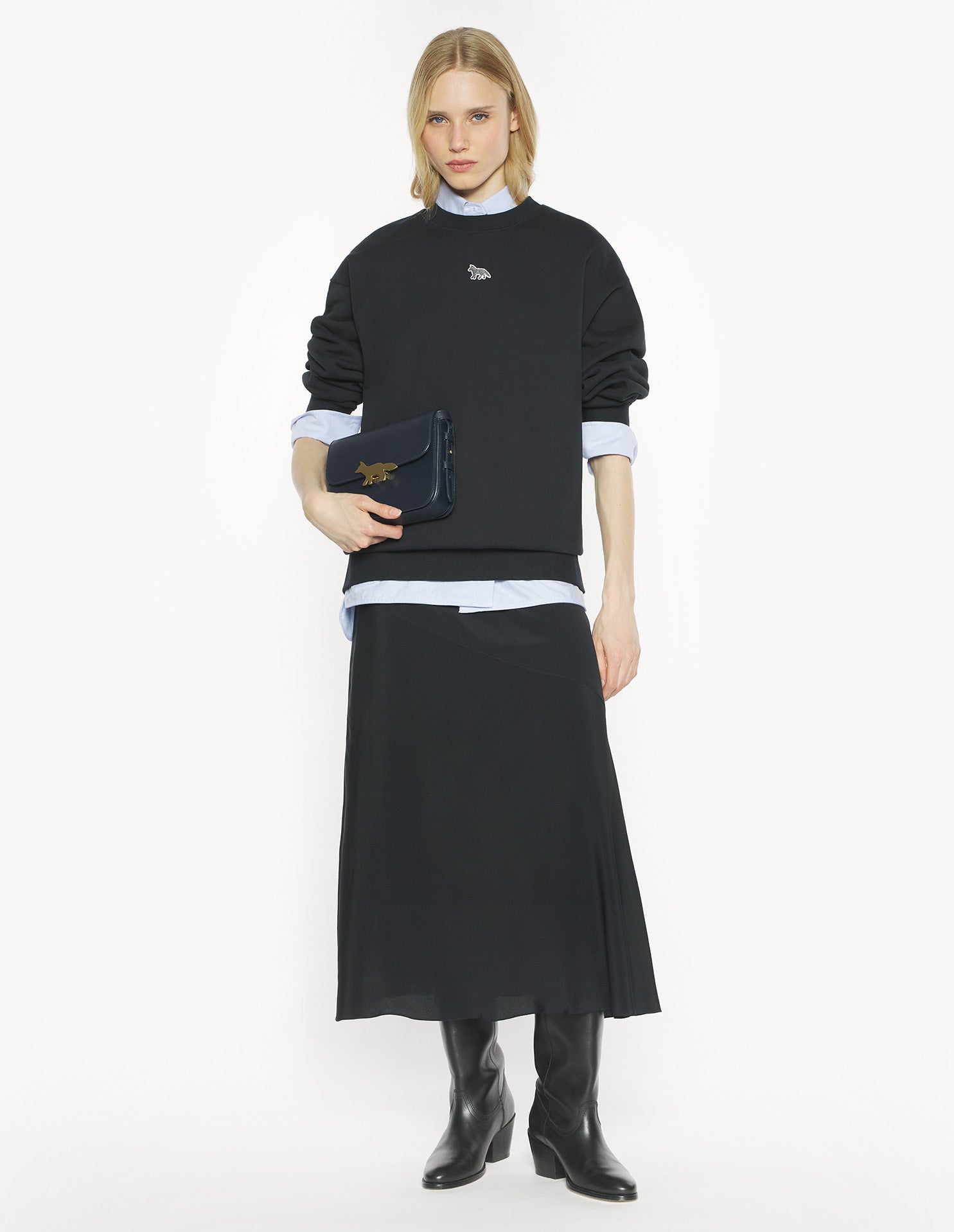Baby Fox Oversize Sweatshirt - Black