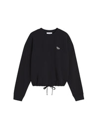 Baby Fox Patch Drawstring Sweatshirt - Black