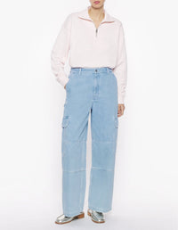 Truck-neck sweatshirt with embossed logo - Pink Fizz