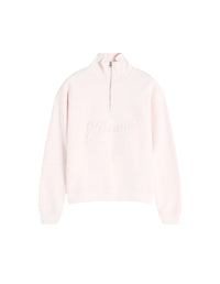 Truck-neck sweatshirt with embossed logo - Pink Fizz