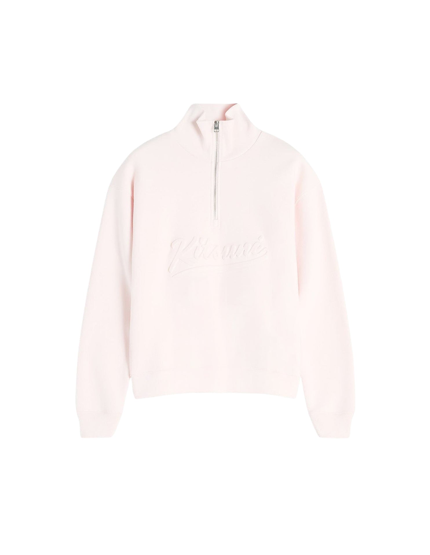Truck-neck sweatshirt with embossed logo - Pink Fizz