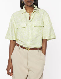 Loose-fitting short-sleeved shirt - Lime Print