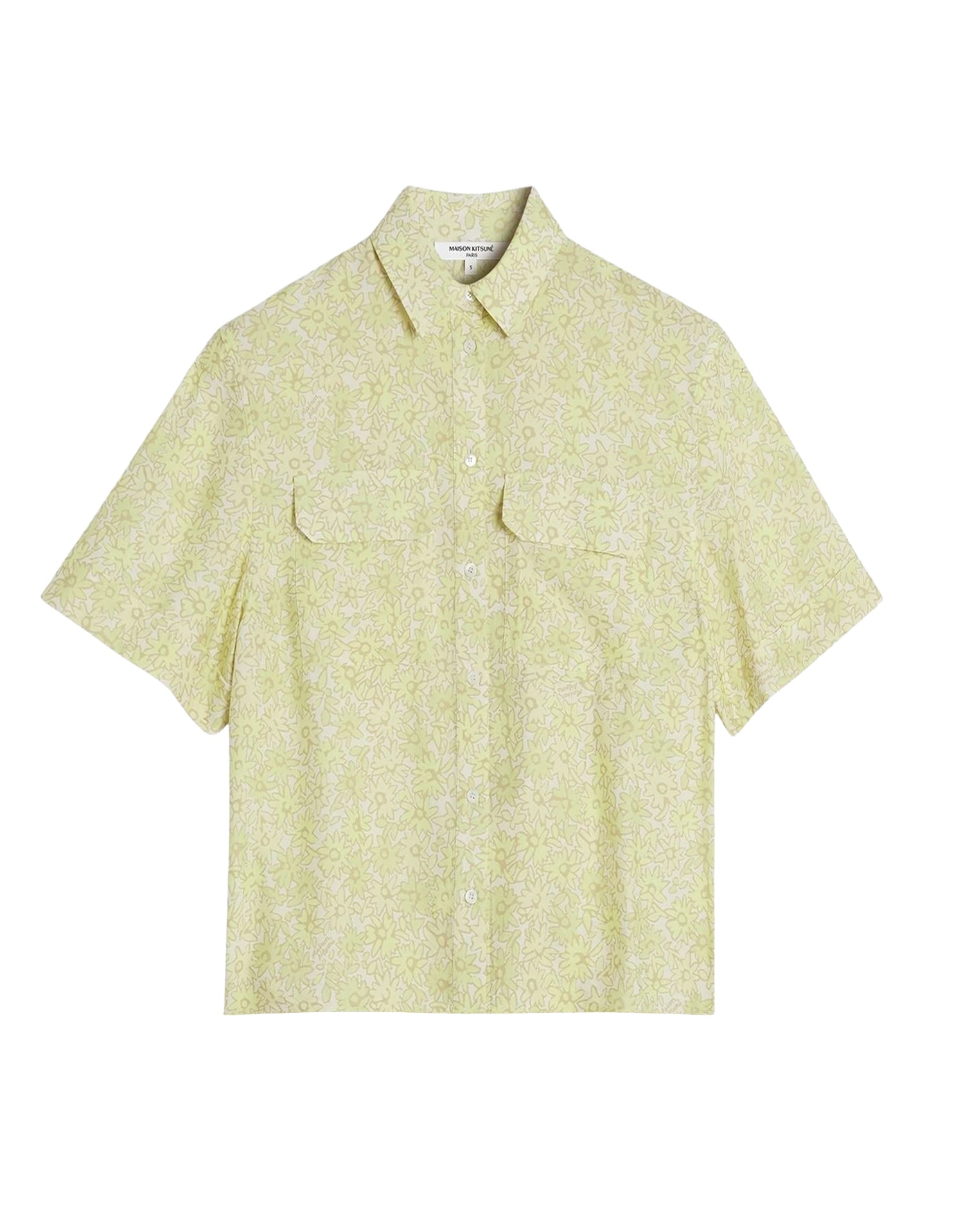 Loose-fitting short-sleeved shirt - Lime Print