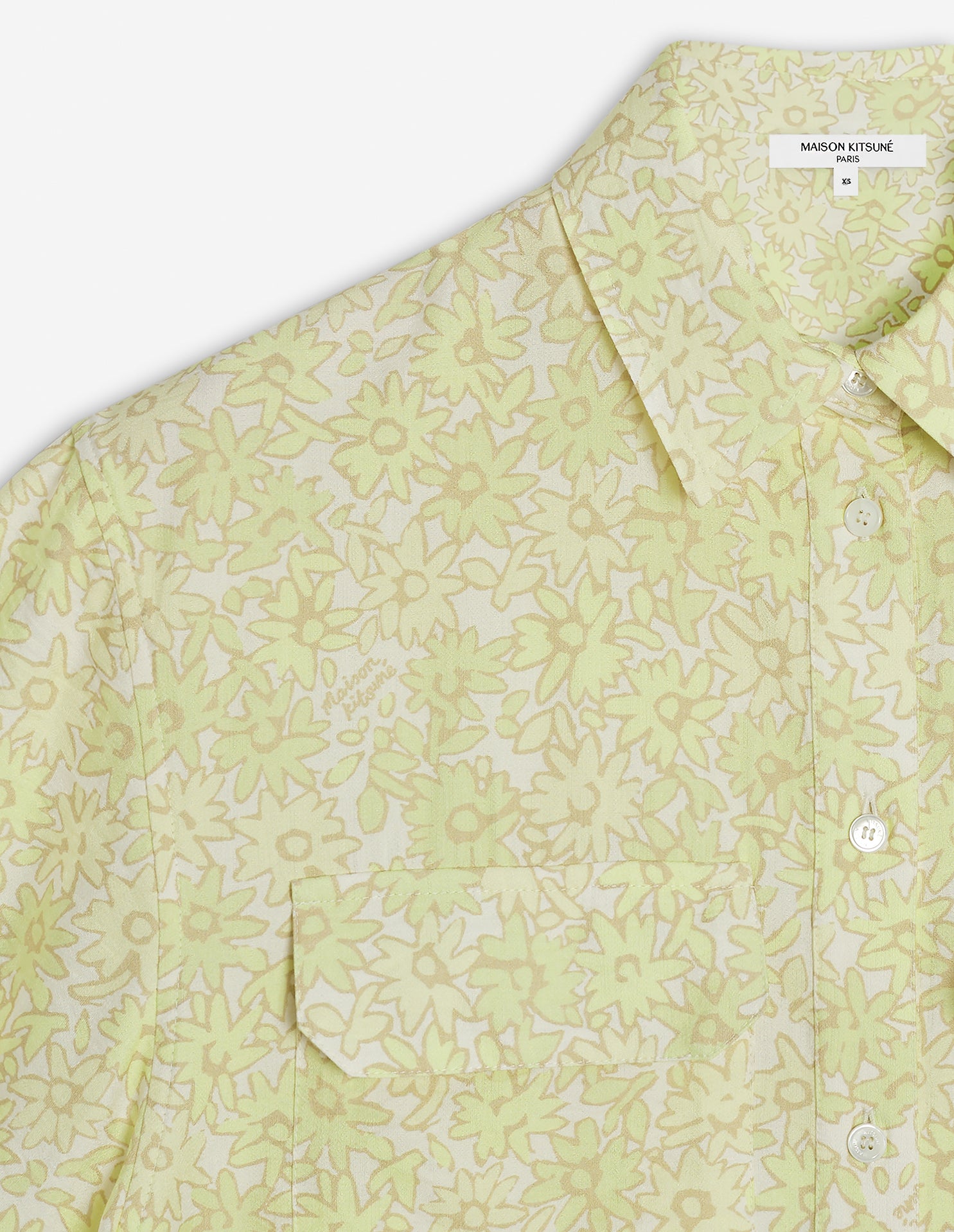 Loose-fitting short-sleeved shirt - Lime Print