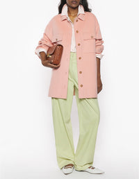 Wool pocket overshirt - Porcelaine Pink