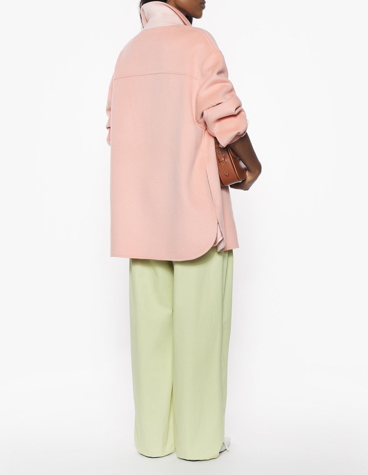 Wool pocket overshirt - Porcelaine Pink