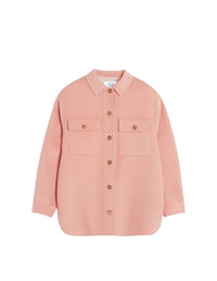 Wool pocket overshirt - Porcelaine Pink