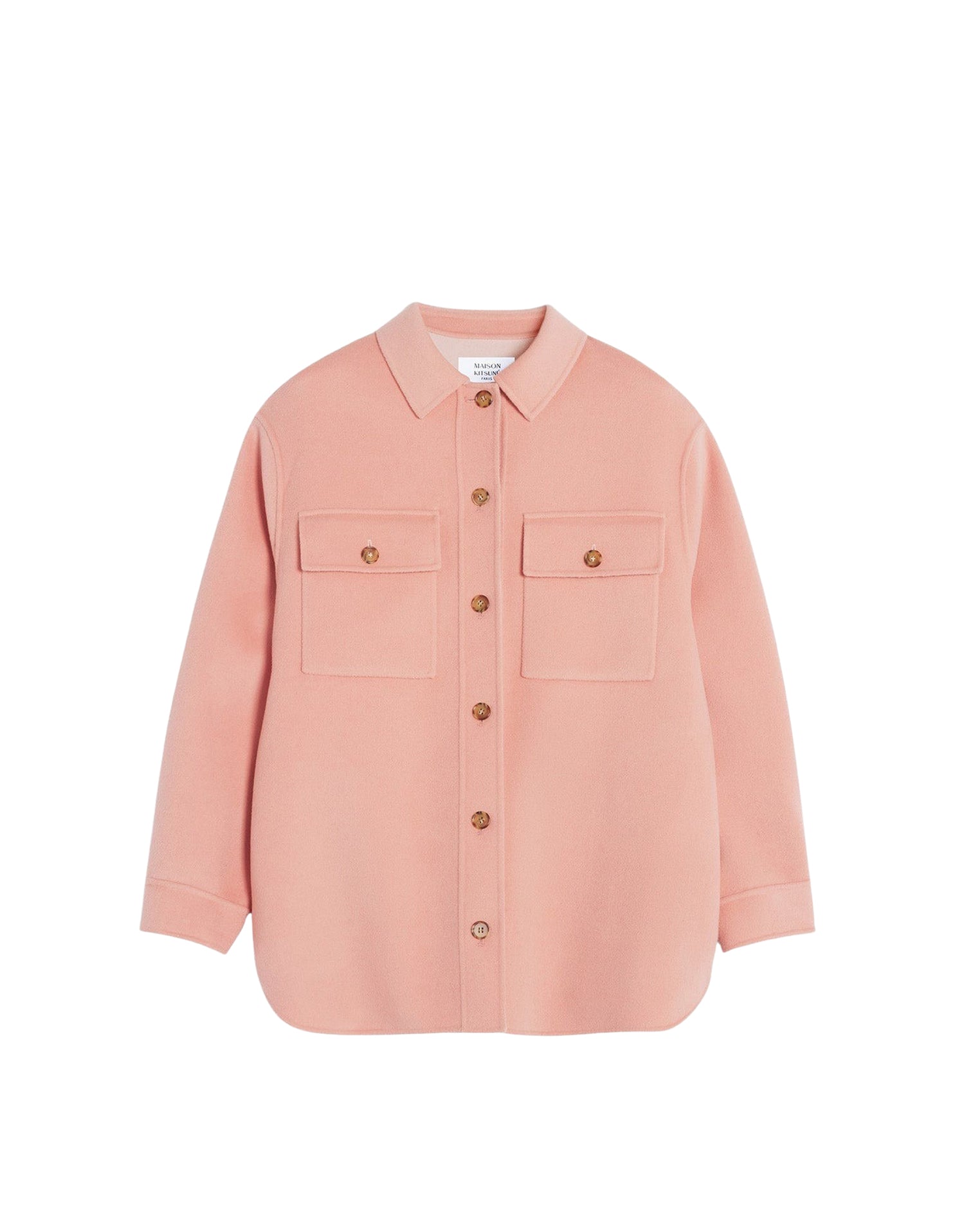 Wool pocket overshirt - Porcelaine Pink