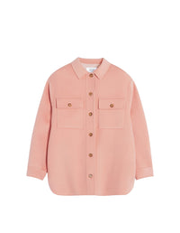 Wool pocket overshirt - Porcelaine Pink