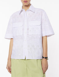 Chemise ample brodée - White