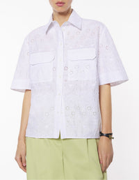 Embroidered loose shirt - White