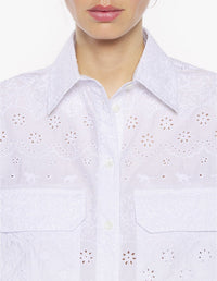 Chemise ample brodée - White