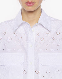 Embroidered loose shirt - White
