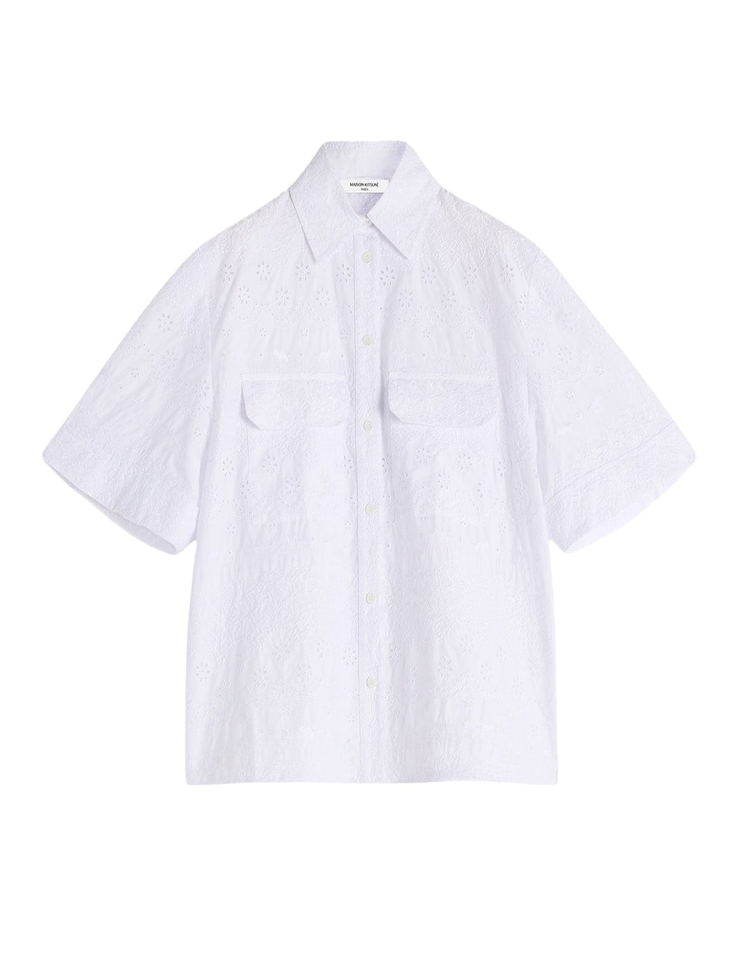 Embroidered loose shirt - White
