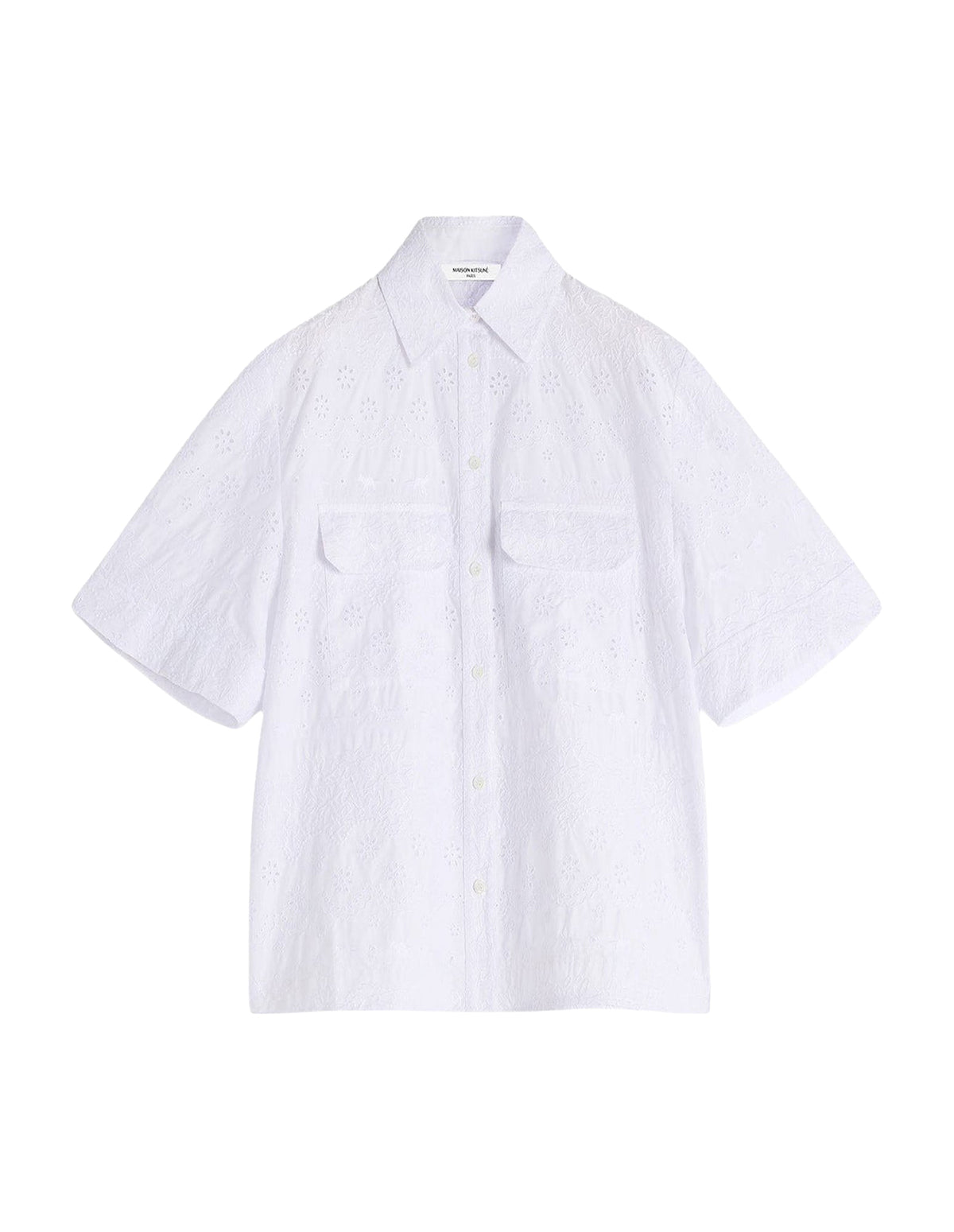 Chemise ample brodée - White