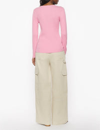 Baby Fox fitted wool cardigan - Strawberry