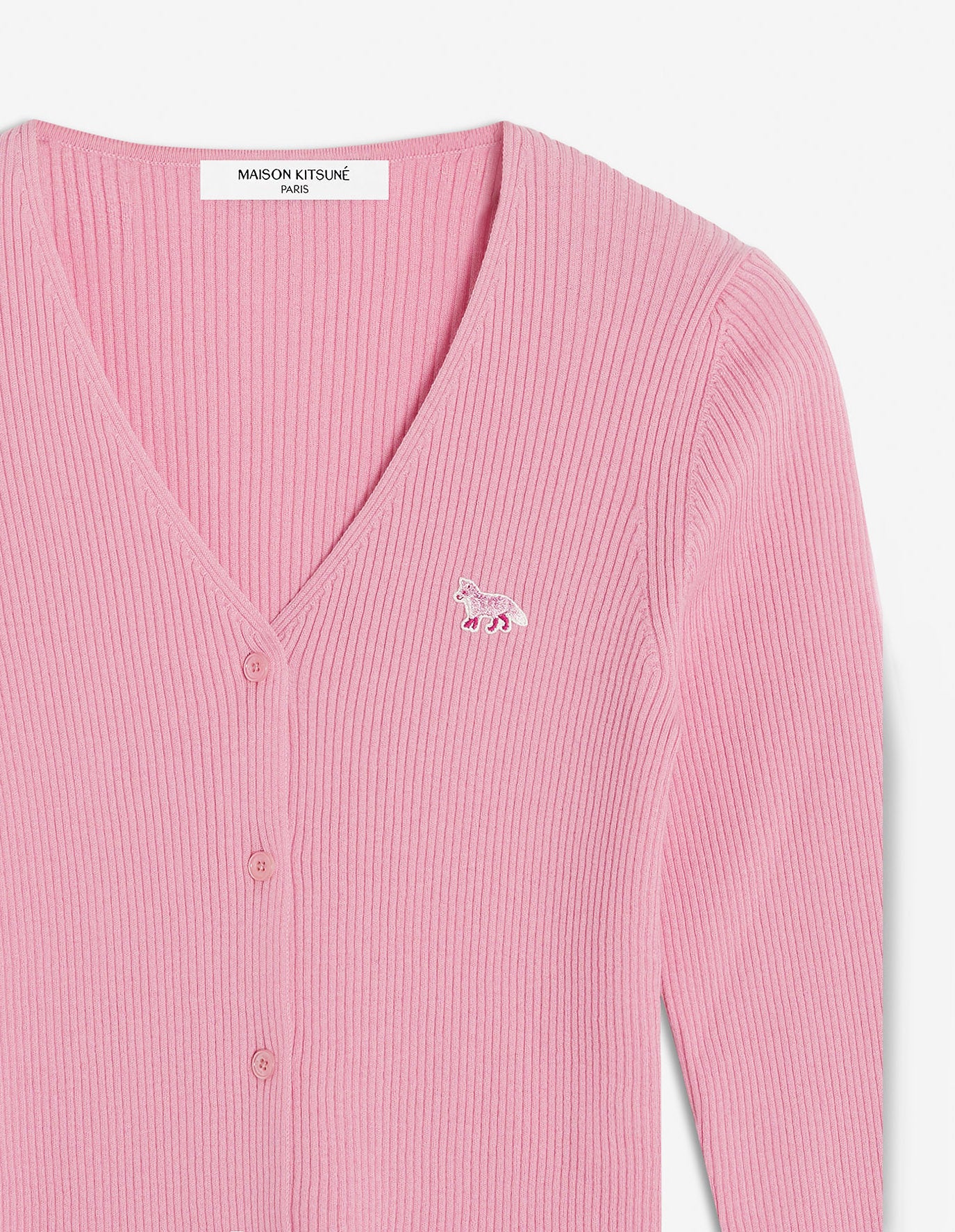 Cardigan Baby Fox ajusté en laine - Fraise