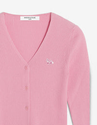 Baby Fox fitted wool cardigan - Strawberry