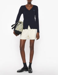 Baby Fox wool blend fitted cardigan - Navy