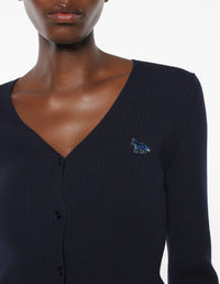 Baby Fox wool blend fitted cardigan - Navy