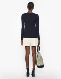 Baby Fox wool blend fitted cardigan - Navy