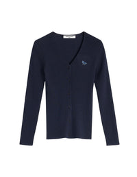 Baby Fox wool blend fitted cardigan - Navy