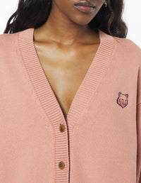 Cardigan with embroidered badge - Porcelaine Pink