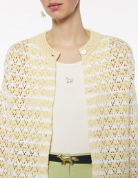 Striped pointelle knit cardigan - Harvest & Milk