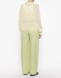 Striped pointelle knit cardigan - Harvest & Milk