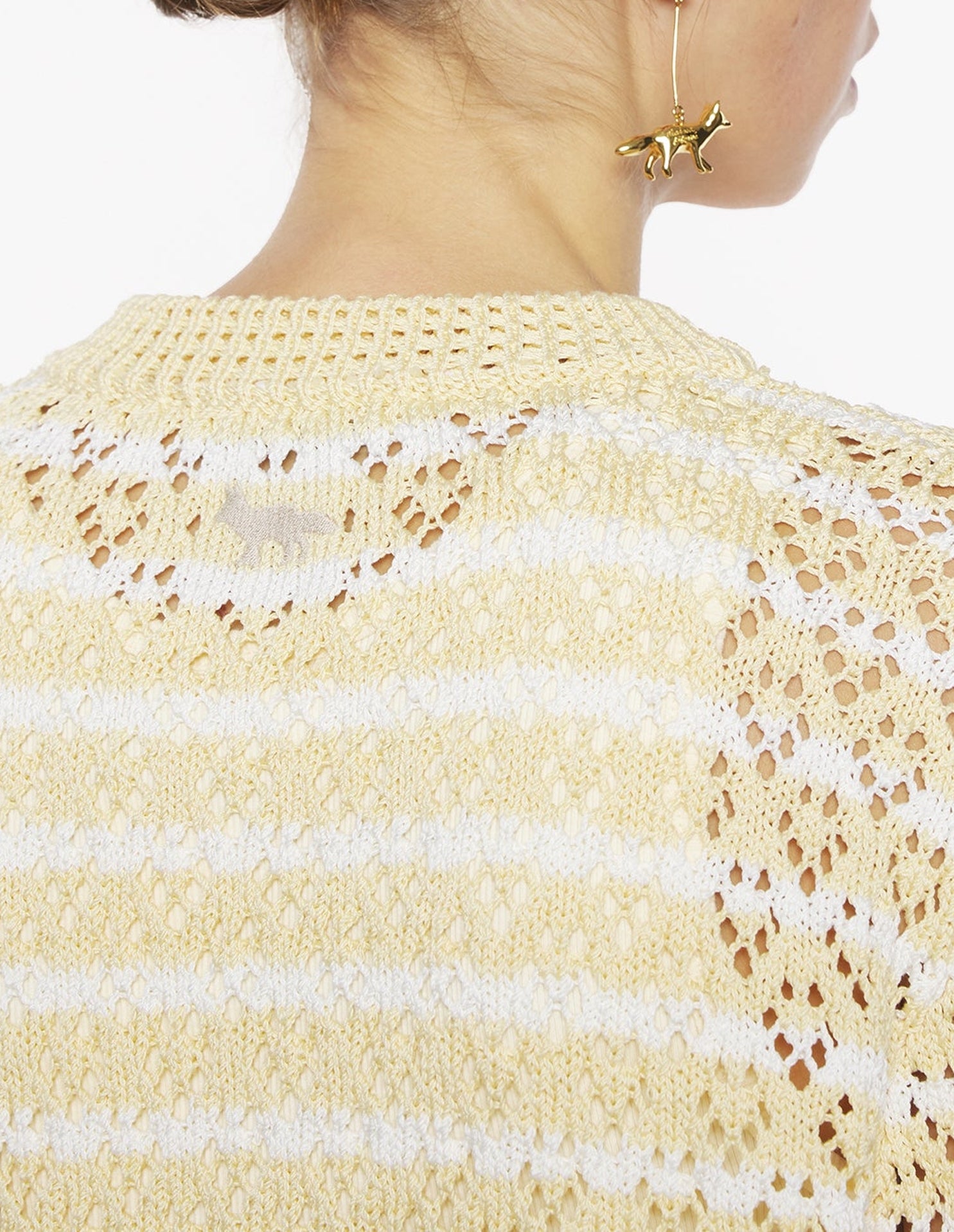 Striped pointelle knit cardigan - Harvest & Milk