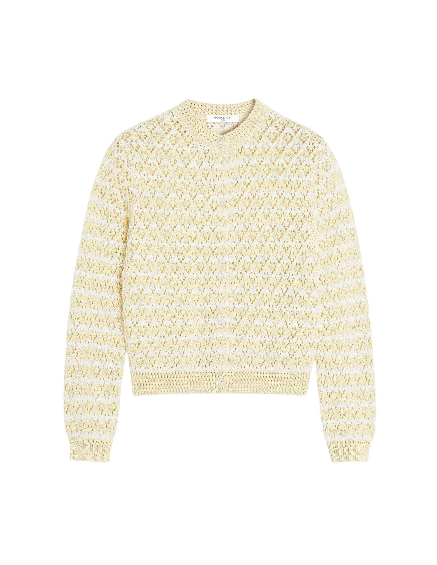 Striped pointelle knit cardigan - Harvest & Milk