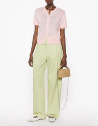 Baby Fox short-sleeved wool cardigan - Rosewater