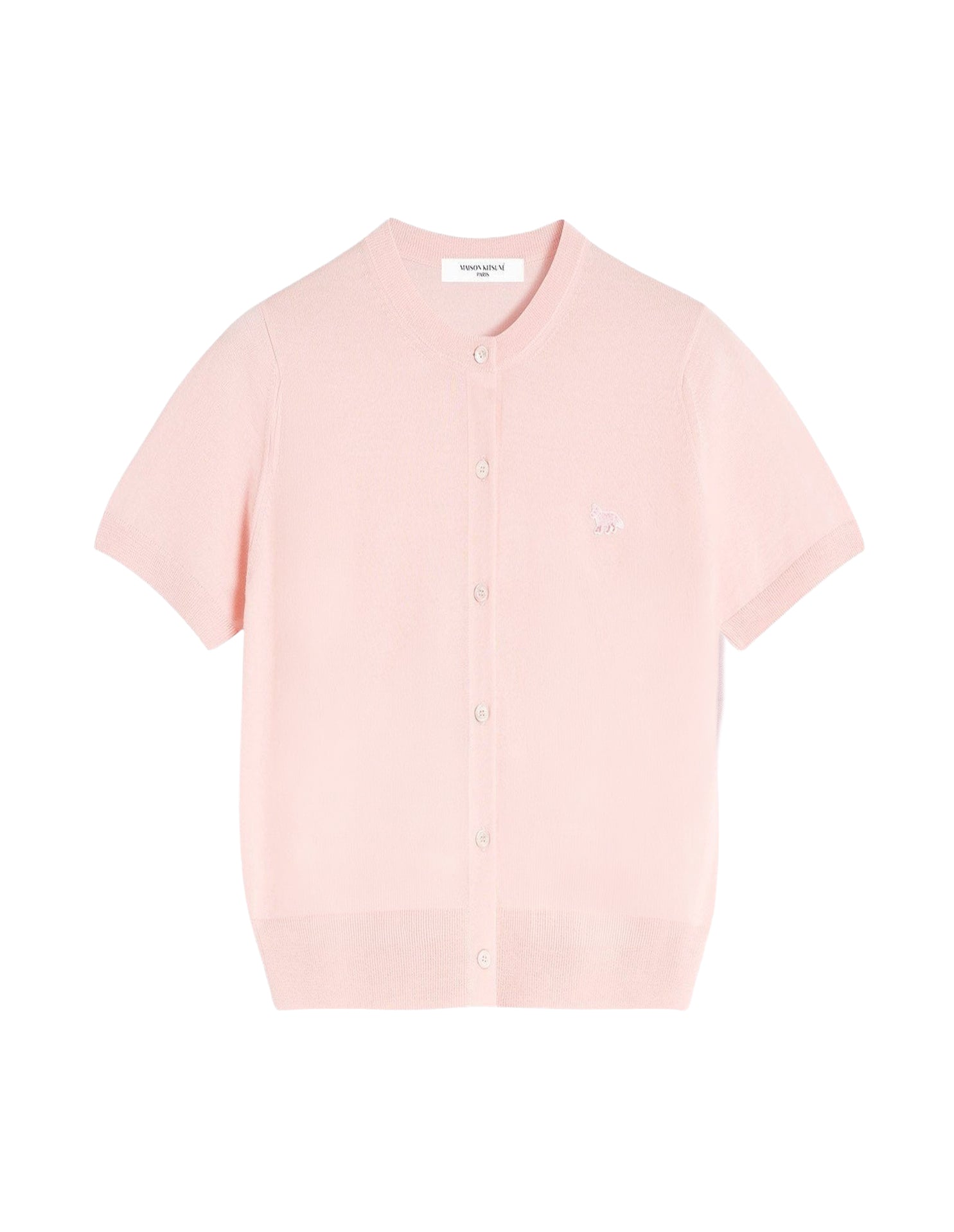 Baby Fox short-sleeved wool cardigan - Rosewater