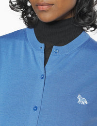 Short-sleeved wool cardigan - Dutch Blue