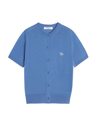 Short-sleeved wool cardigan - Dutch Blue