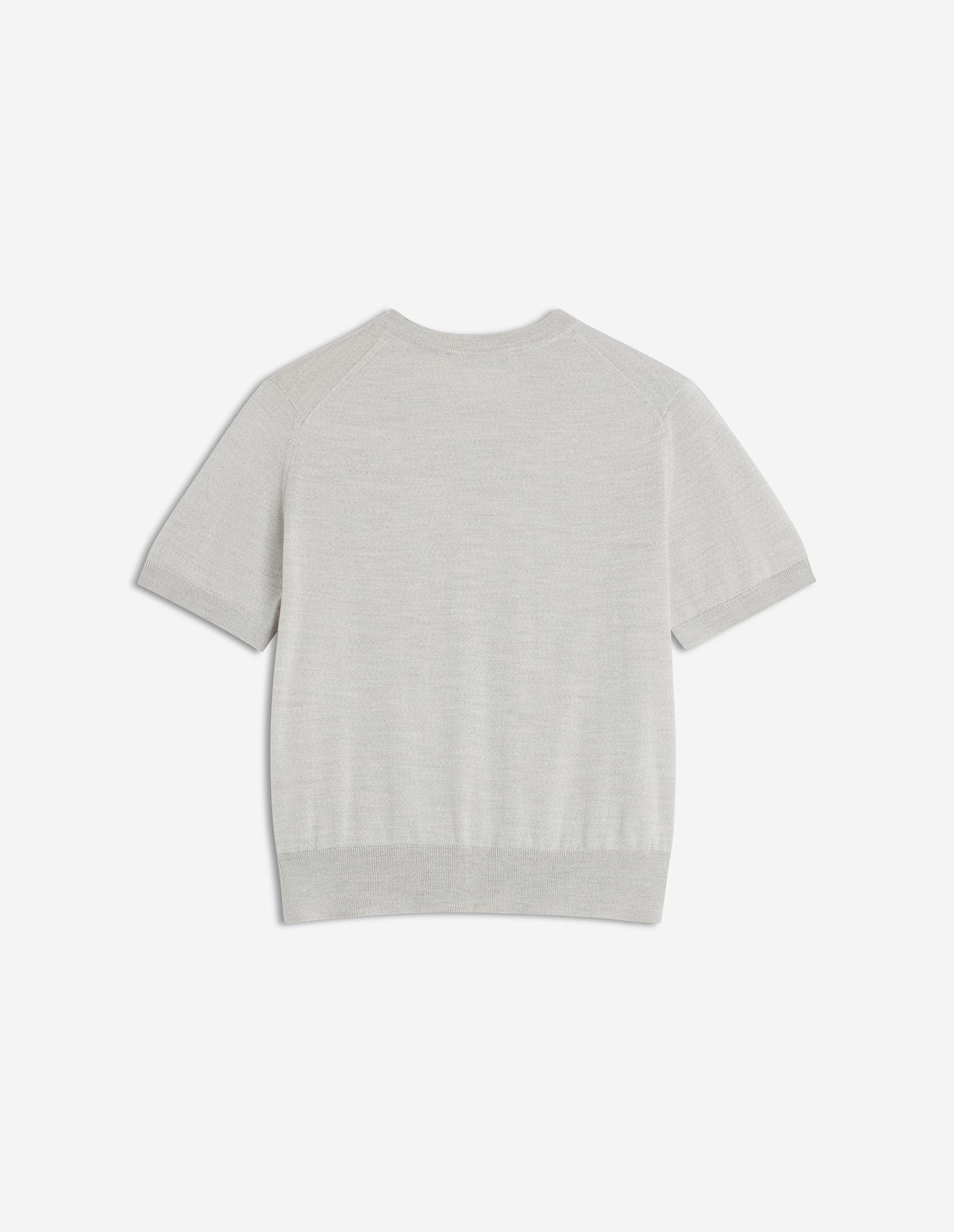 Wool short-sleeved cardigan - Light Grey Melange