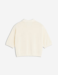 Baby Fox embroidered pointelle cardigan - Rich Vanilla