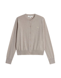 Cardigan Baby Fox avec écusson brodé en laine - Light Beige Melange